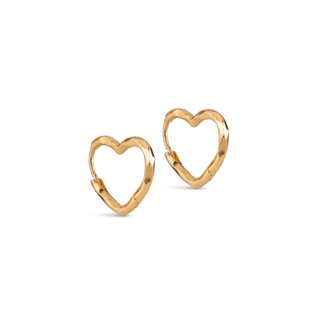 ENAMEL Copenhagen Organic Heart Small Hoops guldbelagte hjerte øreringe