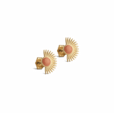 ENAMEL Copenhagen Soleil guldbelagte ørestikker med coral emalje og solform