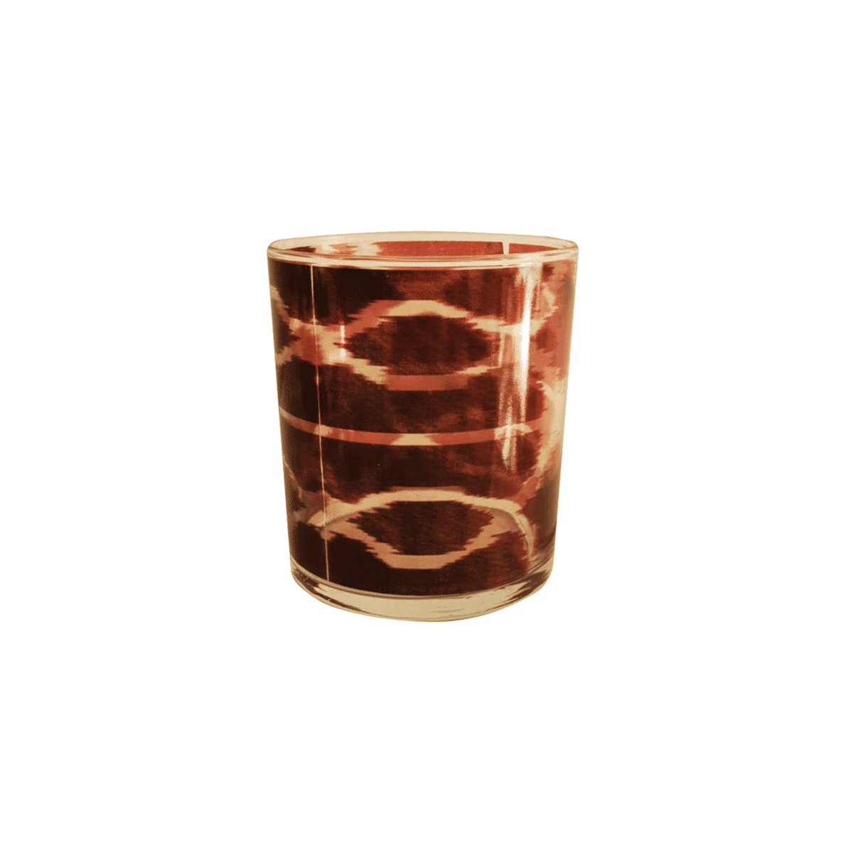 Ikat glas rødbrun