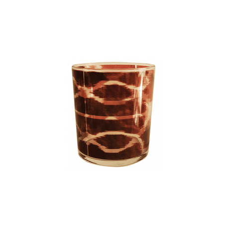 Ikat glas rødbrun