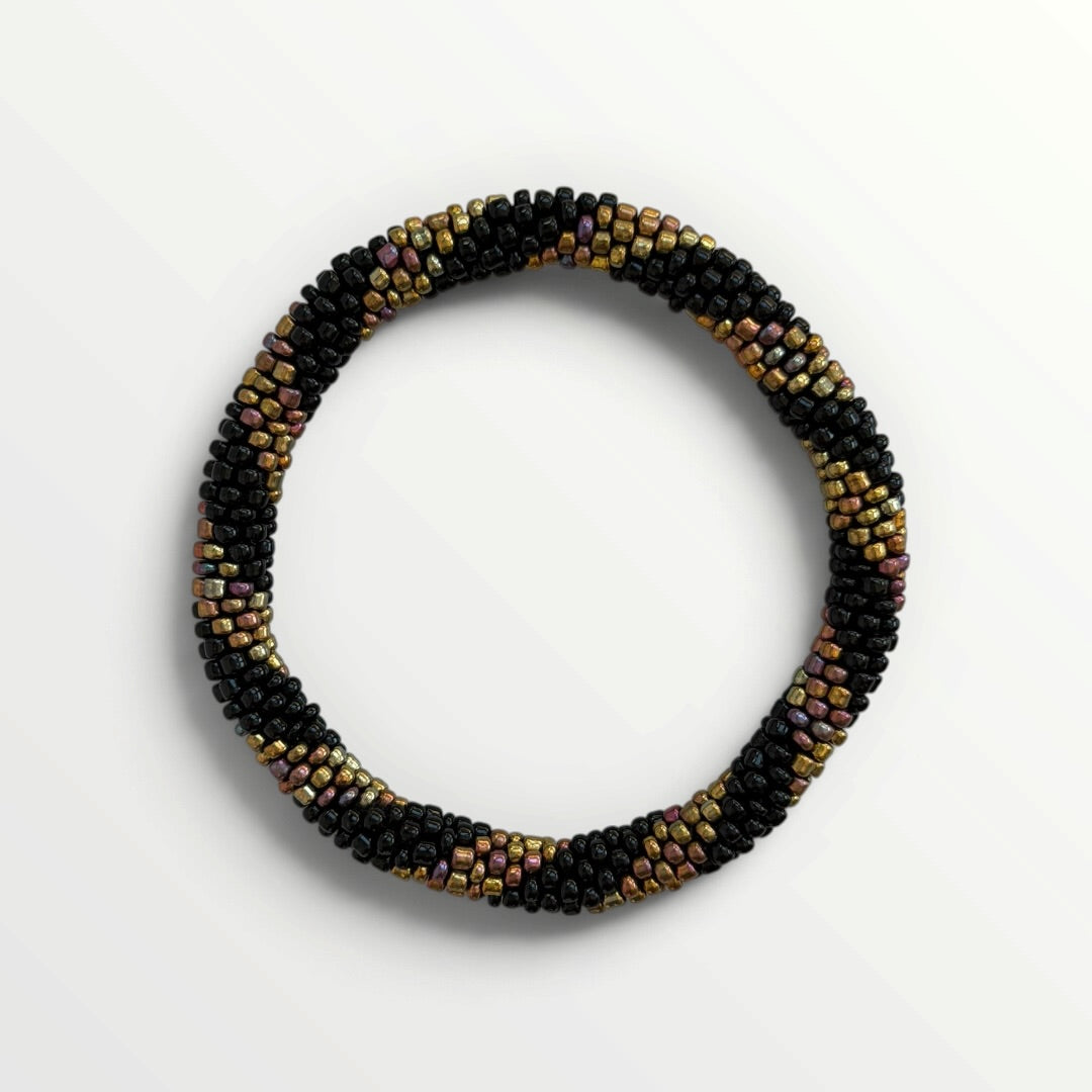 Nepal Perle Armbånd – Sort/Guld