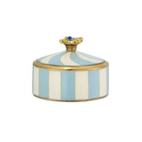 Doing Goods Lou Circus Box Medium Blue – håndlavet smykkeæske med blå og hvide striber