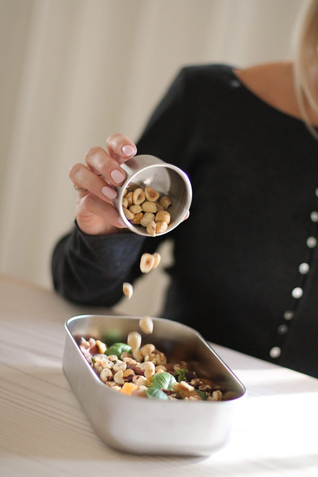 AYA&IDA Snack Container sæt – 100 ml og 200 ml beholdere i rustfrit stål med silikone låg