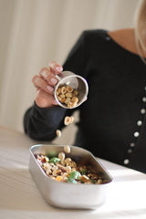 AYA&IDA Snack Container sæt – 100 ml og 200 ml beholdere i rustfrit stål med silikone låg