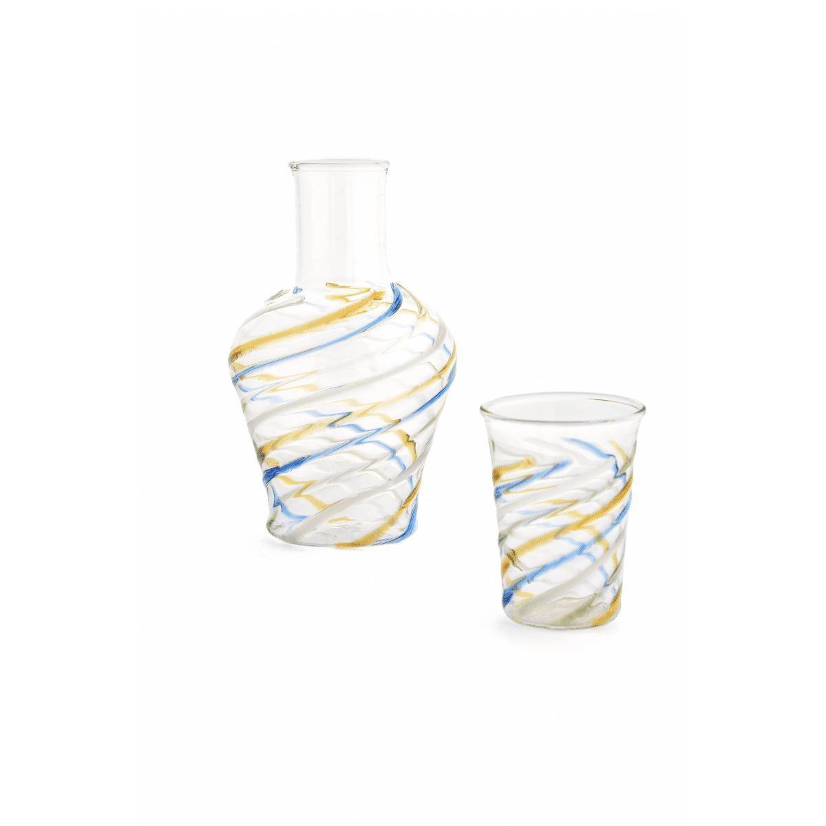 swirl glas blå og amber