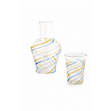 swirl glas blå og amber