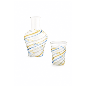 swirl glas blå og amber