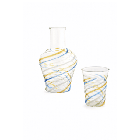 swirl glas blå og amber