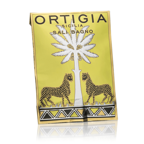 Badesalt i gavekuvert med lime palme og leoparder