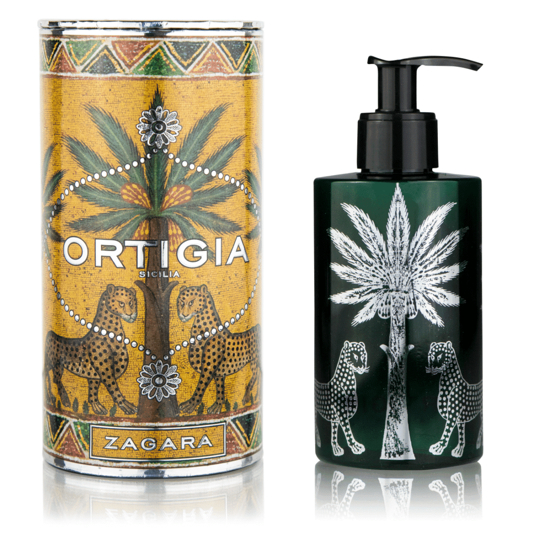 Bodylotion og håndcreme med pumpe i smuk gaveæske Zagara fra Ortigia