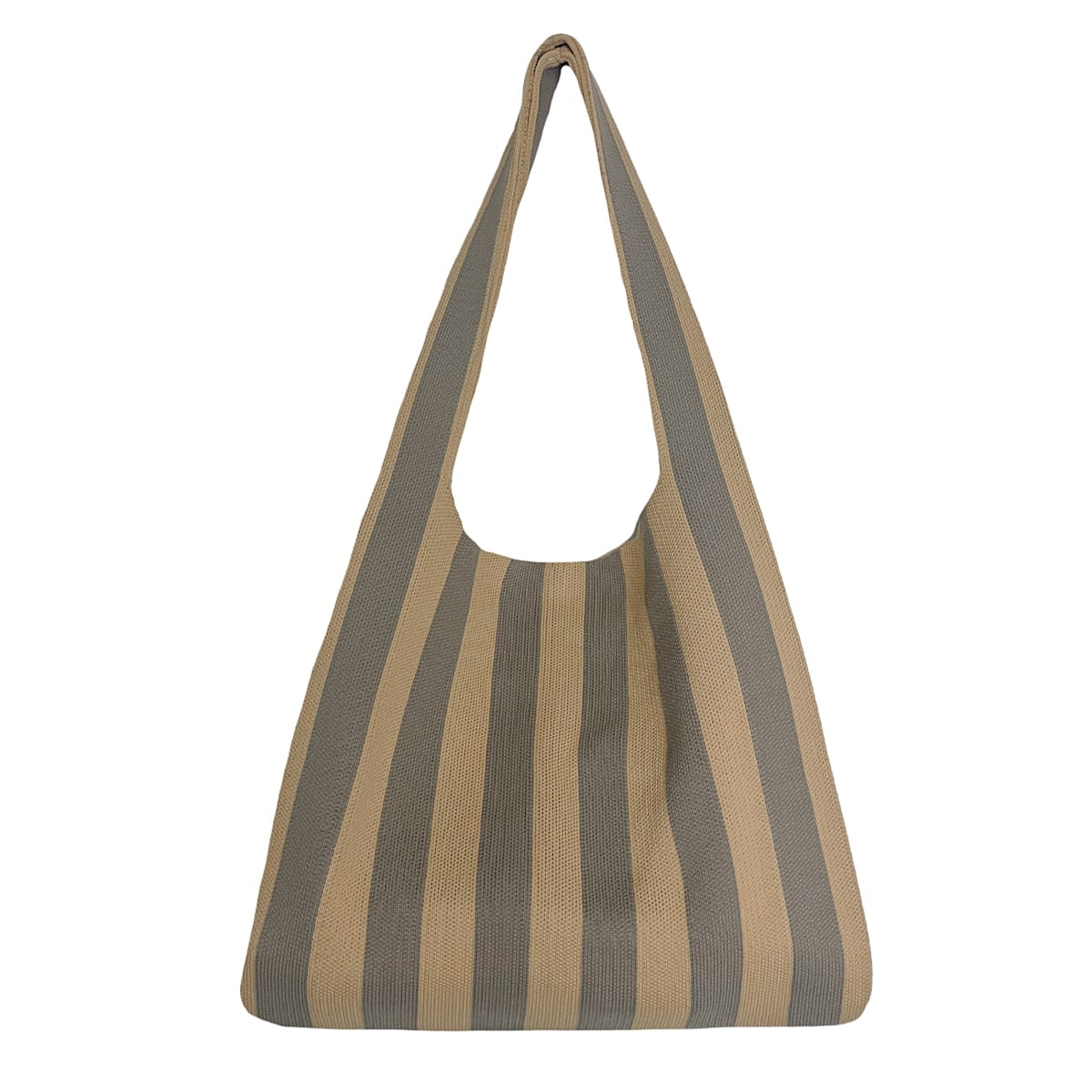 By Stær Olivia taske i grå og beige stribet design