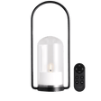 Uyuni Outdoor Lantern Set med glasdom, LED-lys og fjernbetjening – designet til udendørs brug.
