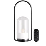 Uyuni Outdoor Lantern Set med glasdom, LED-lys og fjernbetjening – designet til udendørs brug.