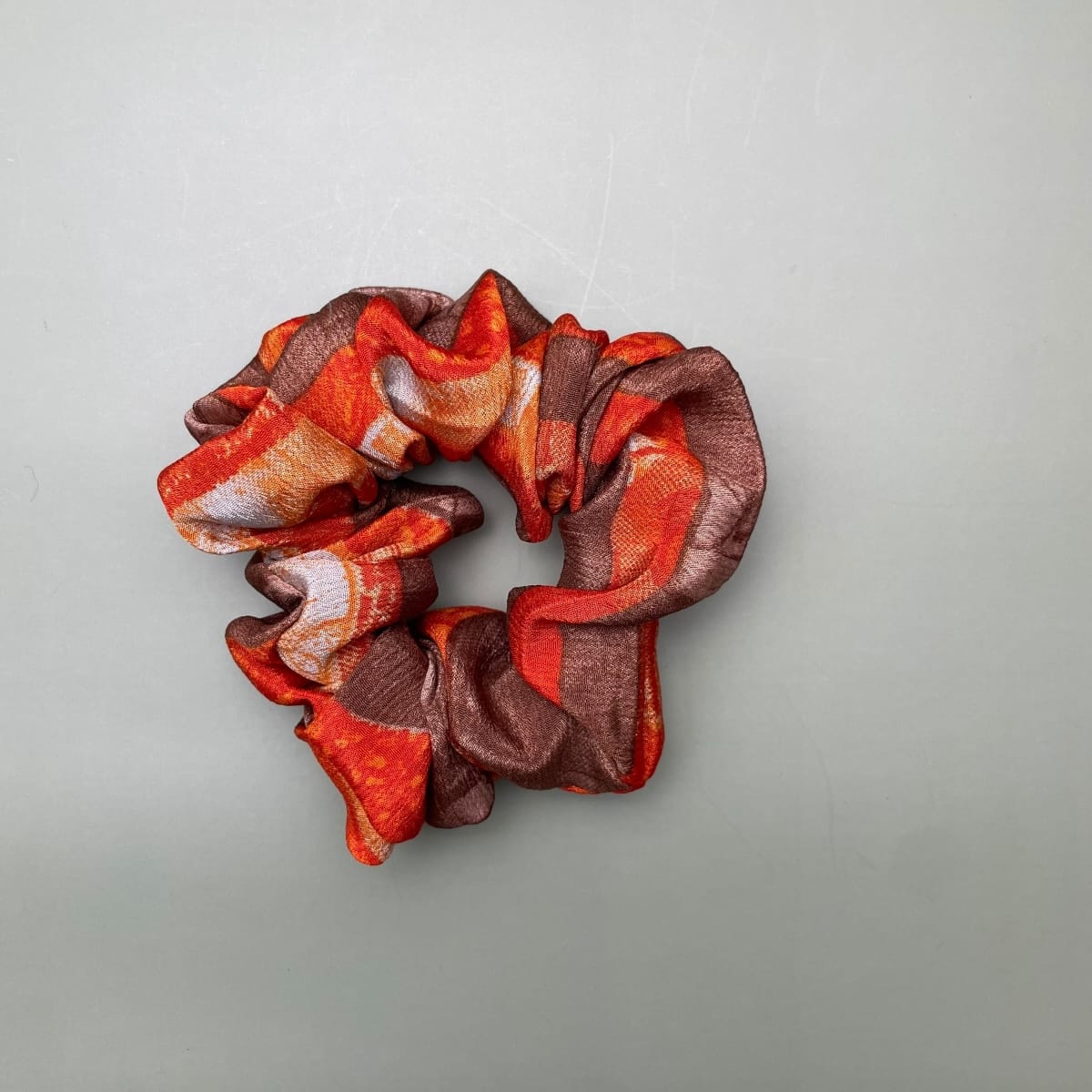 Upcycled sari scrunchie