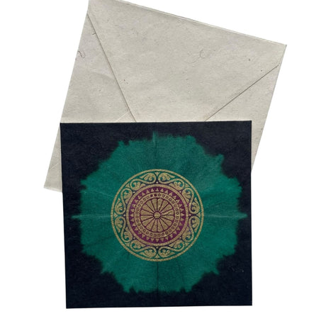 Kort i genanvendt papir – Mandala (14x14 cm)