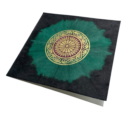 Kort i genanvendt papir – Mandala (14x14 cm)
