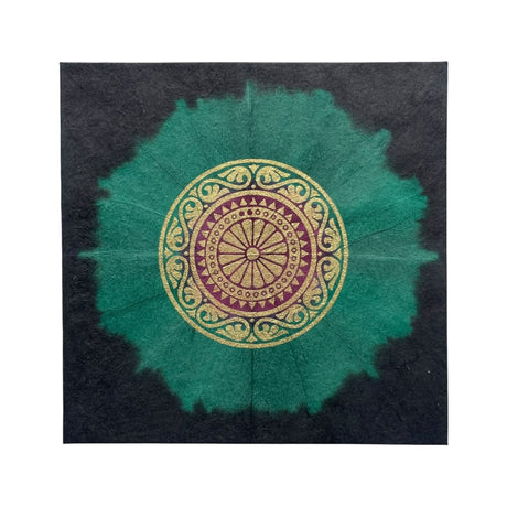 Kort i genanvendt papir – Mandala (14x14 cm)