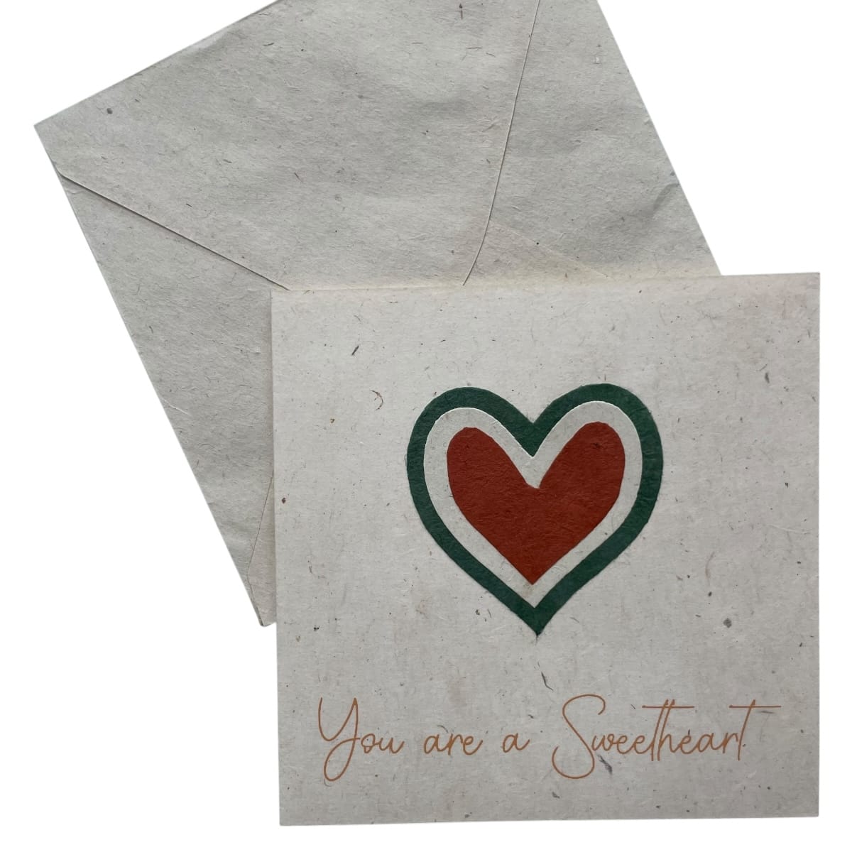 Kort i genanvendt papir – Sweetheart (14x14 cm)