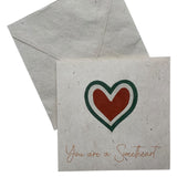 Kort i genanvendt papir – Sweetheart (14x14 cm)