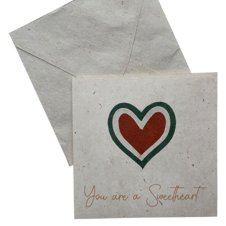 Kort i genanvendt papir – Sweetheart (14x14 cm)