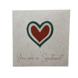 Kort i genanvendt papir – Sweetheart (14x14 cm)