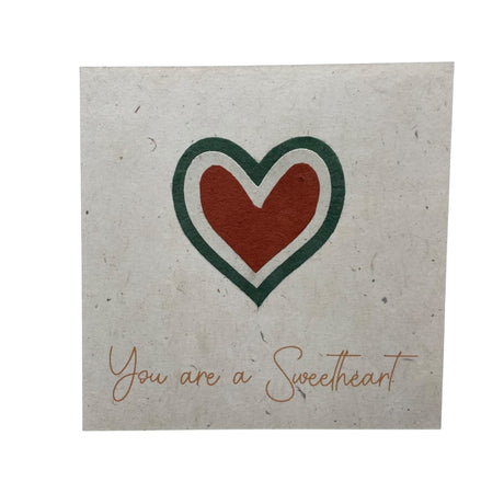 Kort i genanvendt papir – Sweetheart (14x14 cm)
