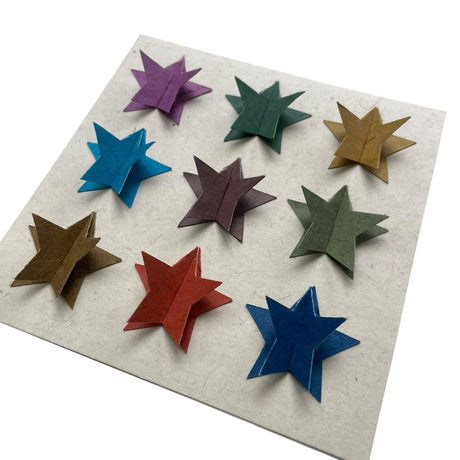 Kort i genanvendt papir – Stjerner (14x14 cm)