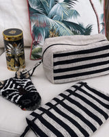 Zebra striber, sort hvid striber toilettaske