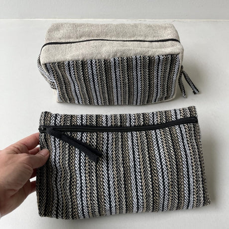 Rejse toilettasker beige og sort
