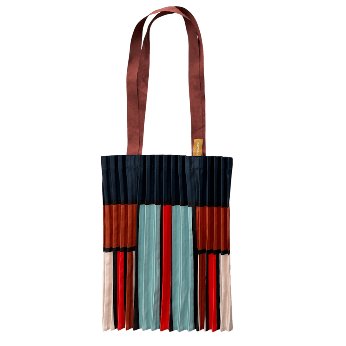 Satin plisseret tote-taske i farven Chia fra Multitudes, fremstillet i Italien