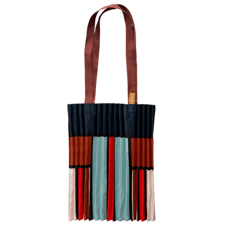 Satin plisseret tote-taske i farven Chia fra Multitudes, fremstillet i Italien