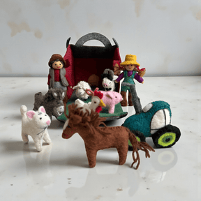Filtet bondegård i uld håndlavet i Nepal