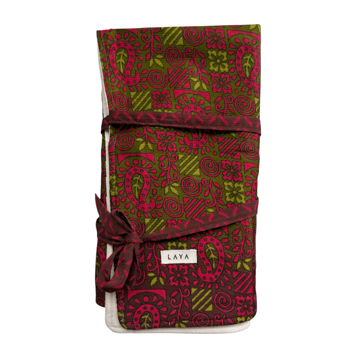 Laya strikkepindeetui til rundpinde af upcycled sari lavet i Nepal