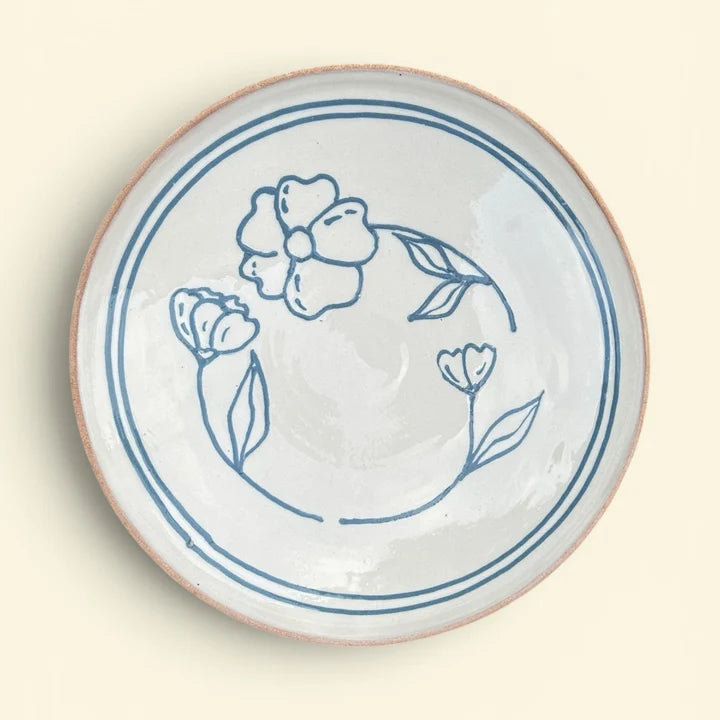 Tallerken 19-22 cm – Simone Double Flower Blå