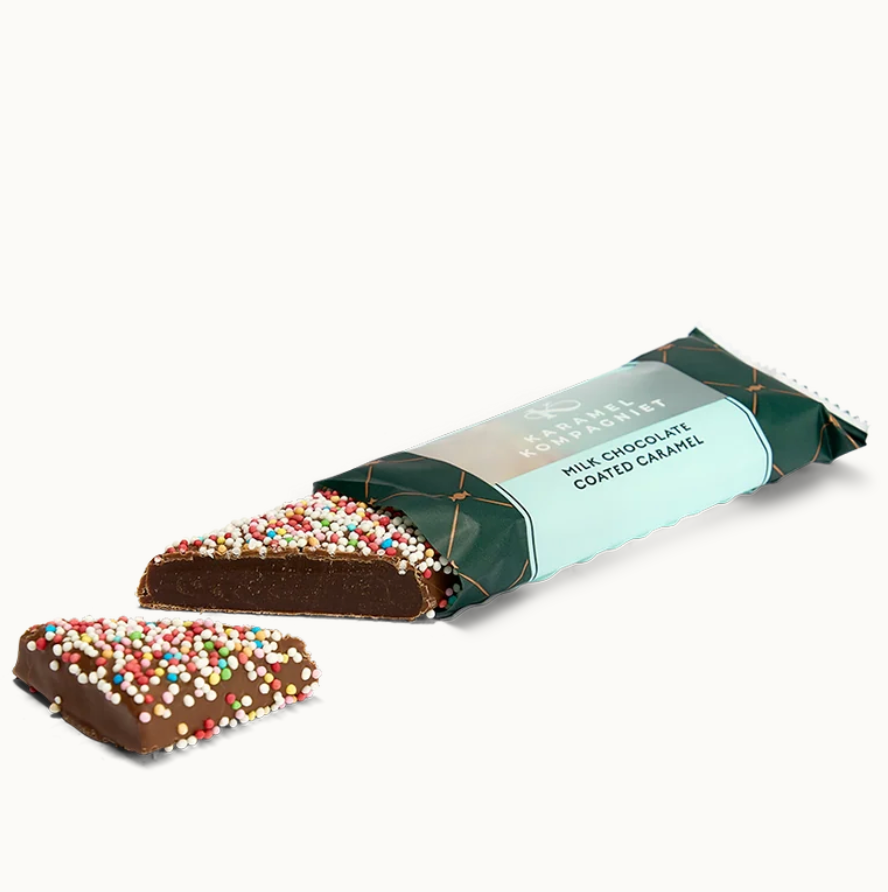 Karamelbar – Romkugle i lys chokolade