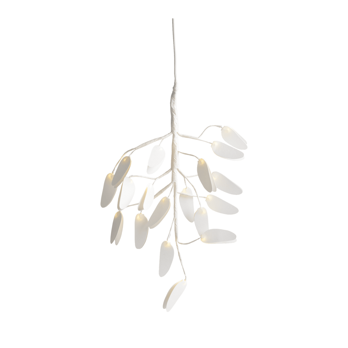 LED Mistelten i papir, Vanilla, 15 x 26 cm