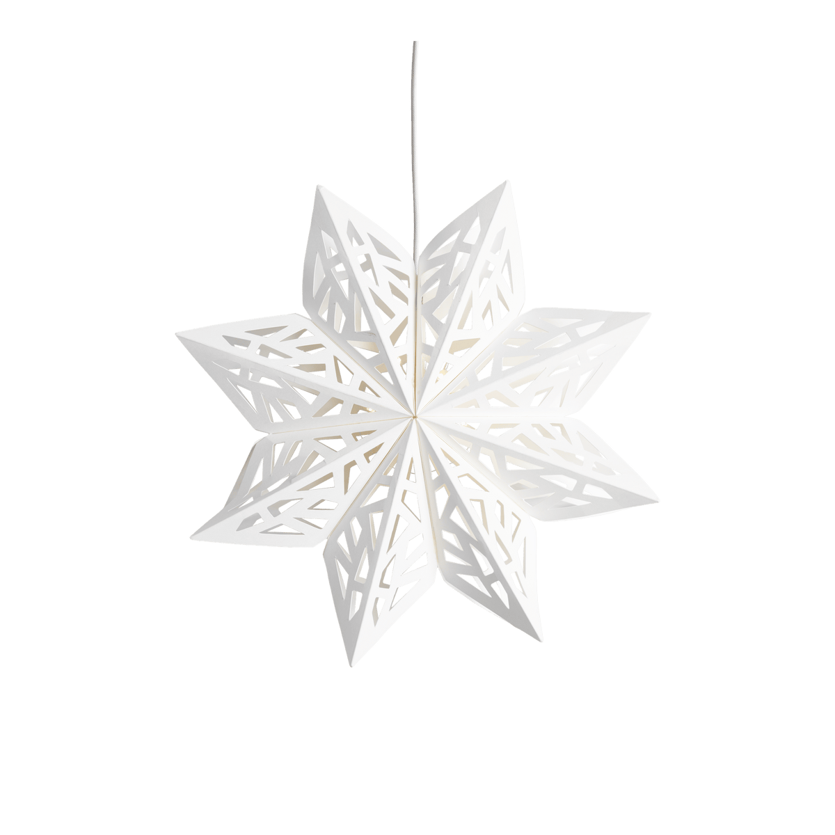 LED julestjerne i papir til juletræ og vindue, Vanilla, 7,5 x 30,5 cm
