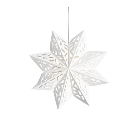 LED julestjerne i papir til juletræ og vindue, Vanilla, 7,5 x 30,5 cm
