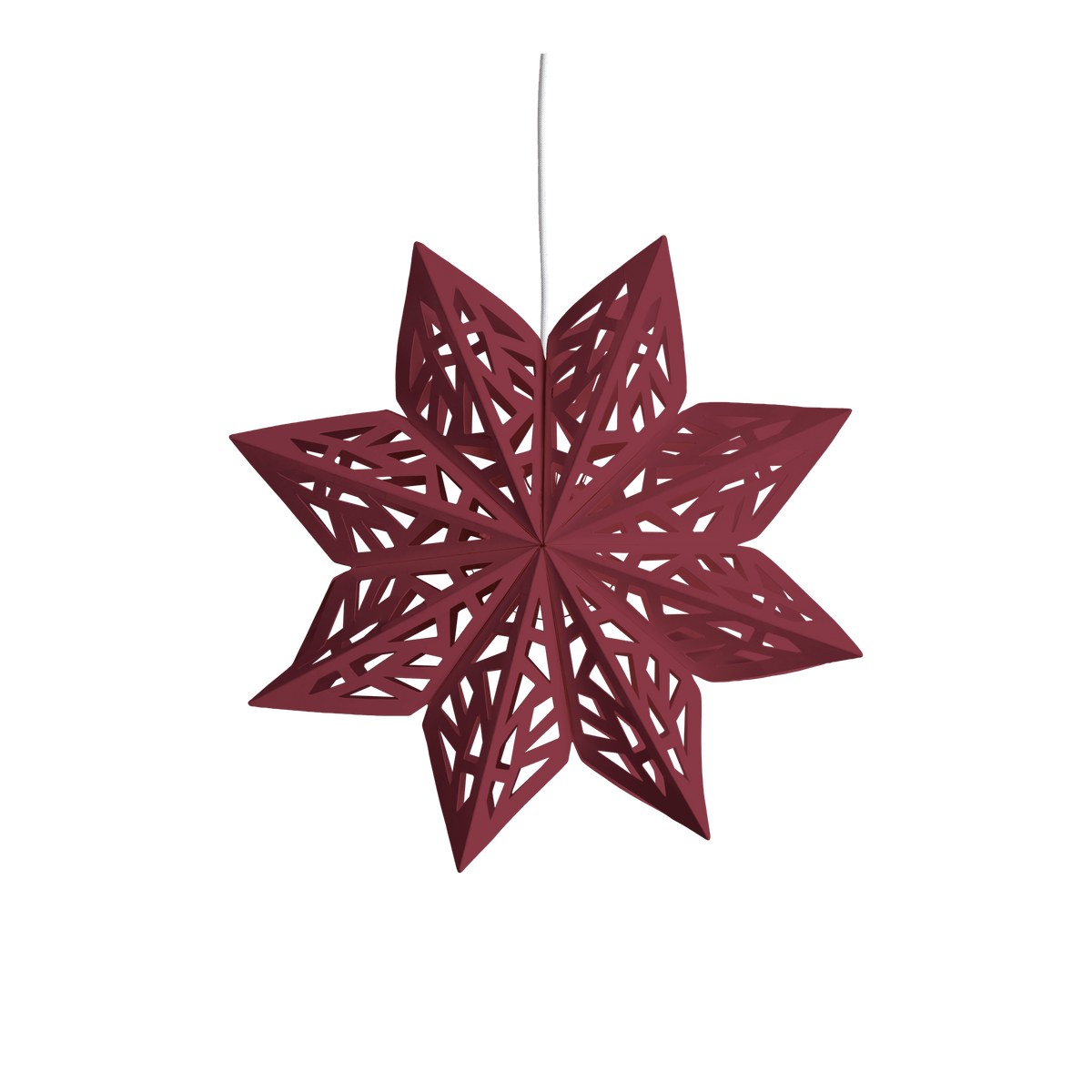 LED julestjerne i papir til juletræ og vindue, Carmine Red, 7,5 x 30,5 cm