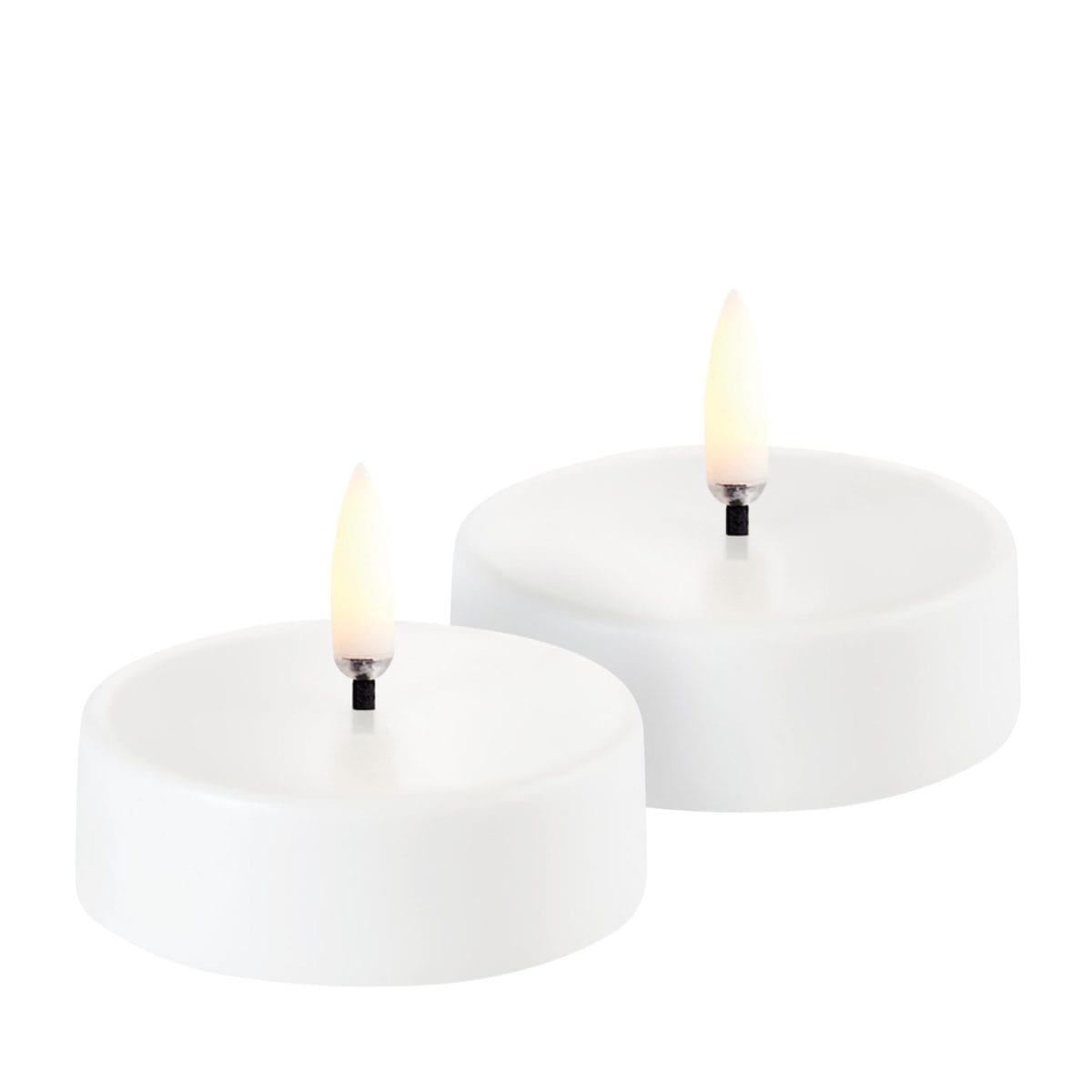 Uyuni Maxi Fyrfadslys, Genopladelige, White, 6 cm (2 stk.)