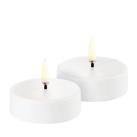 Uyuni Maxi Fyrfadslys, Genopladelige, White, 6 cm (2 stk.)