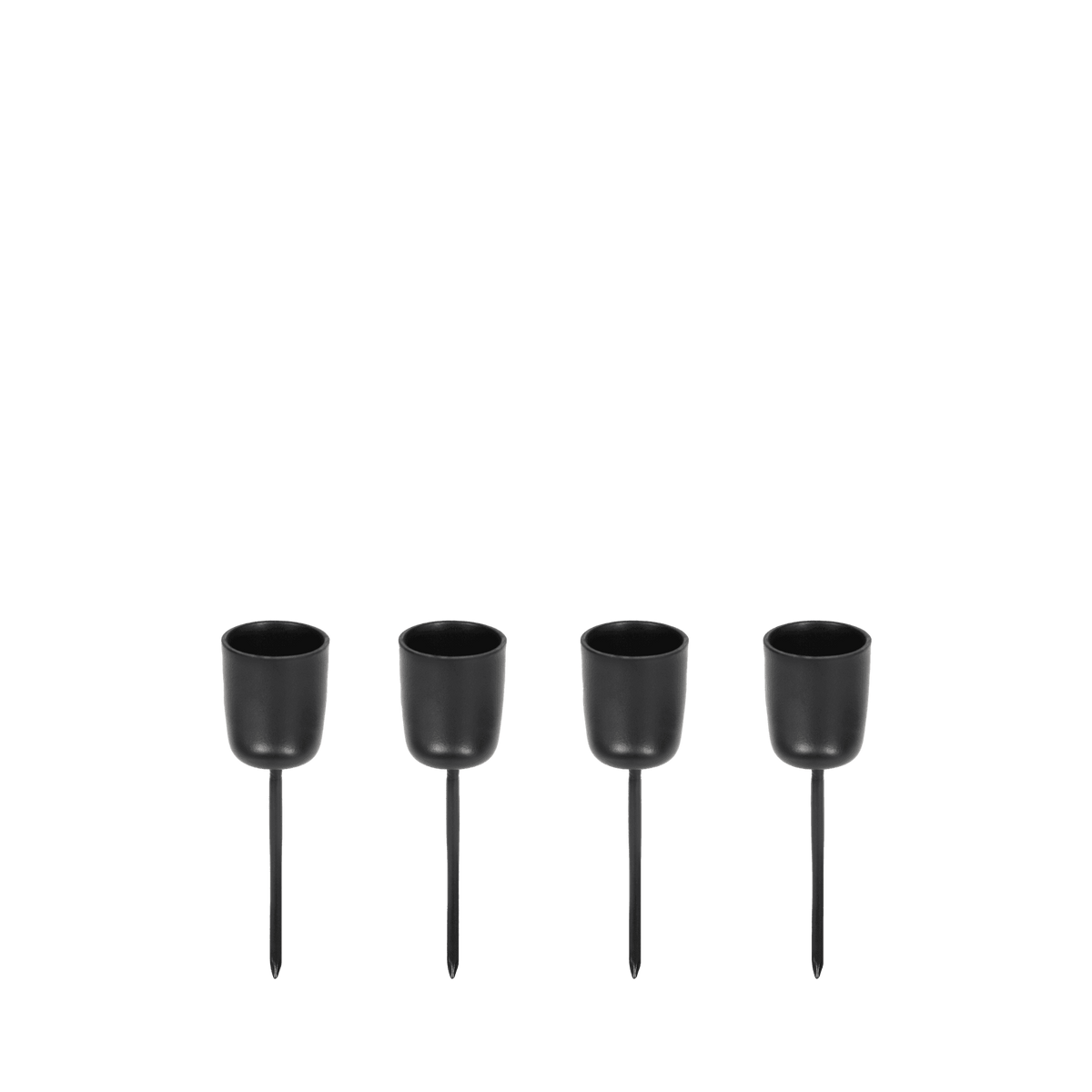 Uyuni spyd i mat sort metal til LED taperlys – 4 stk.