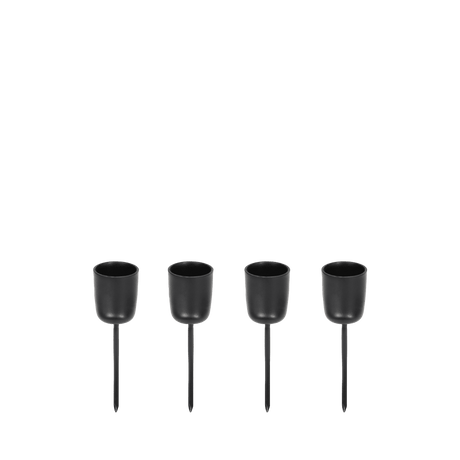 Uyuni spyd i mat sort metal til LED taperlys – 4 stk.