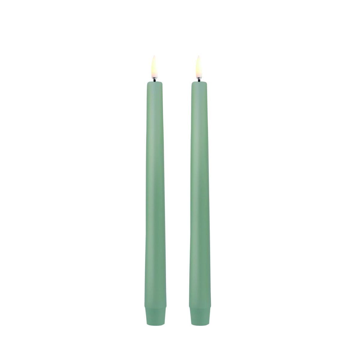 Uyuni LED Kronelys, Dusty Green, 25 cm (Smooth, 2 stk.)
