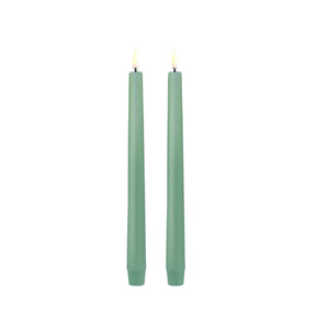 Uyuni LED Kronelys, Dusty Green, 25 cm (Smooth, 2 stk.)