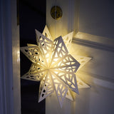 LED julestjerne i papir til juletræ og vindue, Vanilla, 7,5 x 30,5 cm