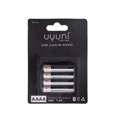 Uyuni AAAA batterier 1,5 V alkaline – 4 stk. til LED lys
