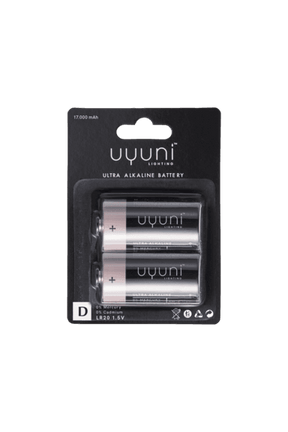 Uyuni D batterier 1,5V alkaline – 2 stk. til LED lys