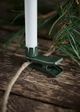 Clips til mini stagelys – Dark Green, 6 stk.