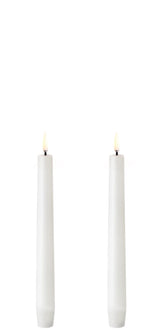 Uyuni LED Kronelys, Nordic White, 20 cm (Smooth, 2 stk.)